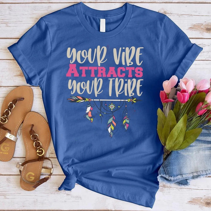 Your Vibe Attracts your Tribe Feather T-Shirt