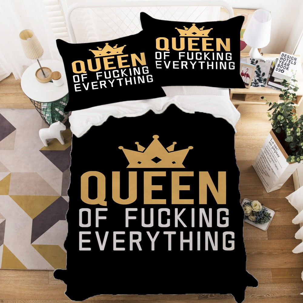 Queen of F*cking Everything Cashmere Blanket Set