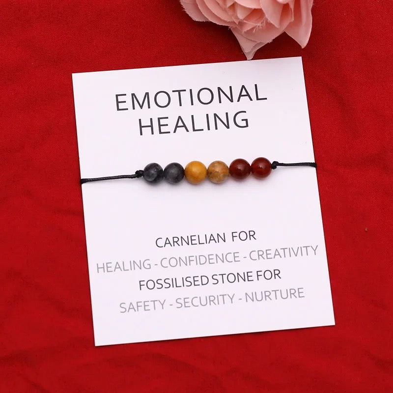 Emotional Healing Crystal String Bracelet & Card
