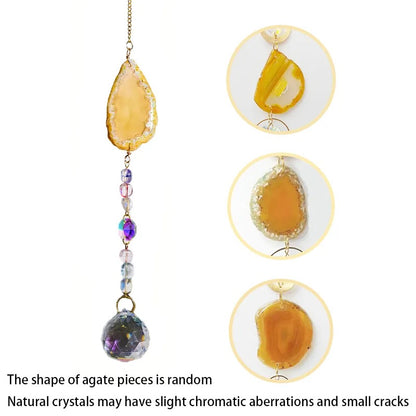 Natural Agate Crystal Suncatcher