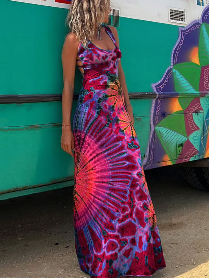 Mandala Tie Dye Strappy Back Dress