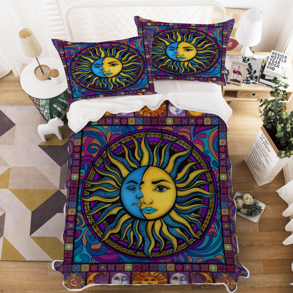 Whimsical Sun & Moon Cashmere Blanket Set