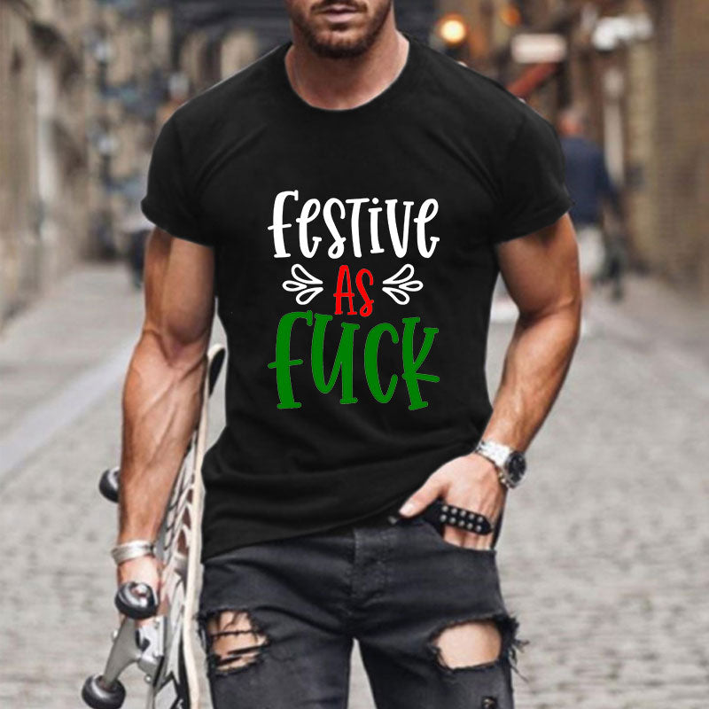 Men’s Christmas T Shirt - Festive as F*ck