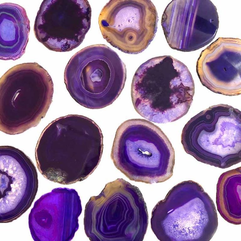 Purple Crystal Agate Coaster Set