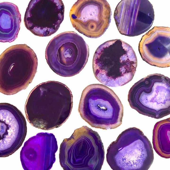 Purple Crystal Agate Coaster Set