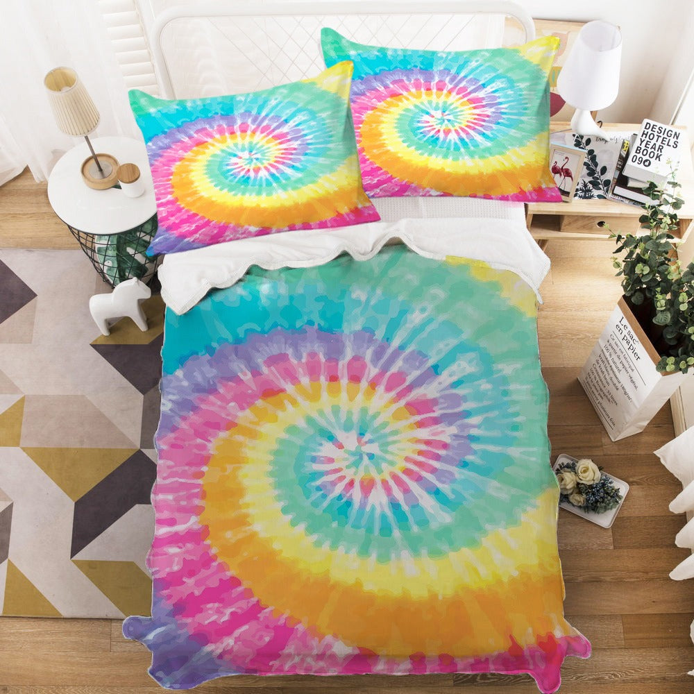 Rainbow Swirl Cashmere Blanket Set