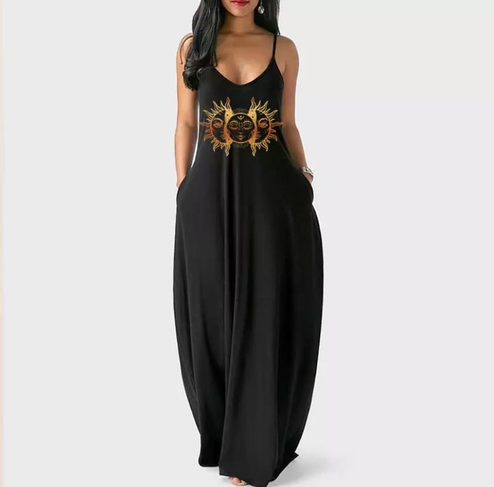 Tribal Sun Loose fitted Maxi Dress