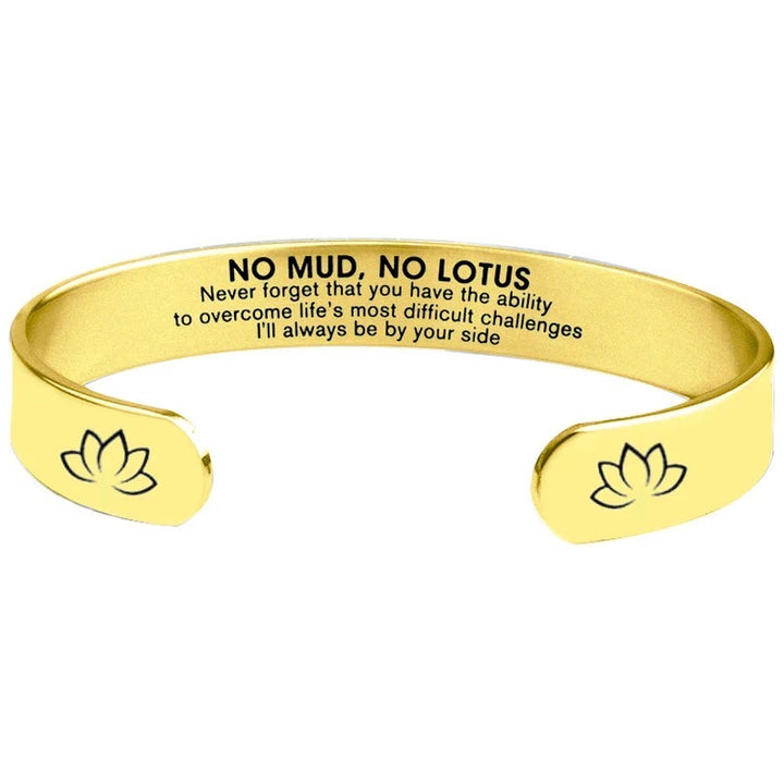 Cuff Bangle-No Mud, No Lotus -Gold