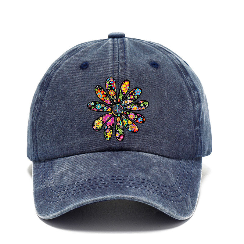 Washed Cotton Cap-Flower Power