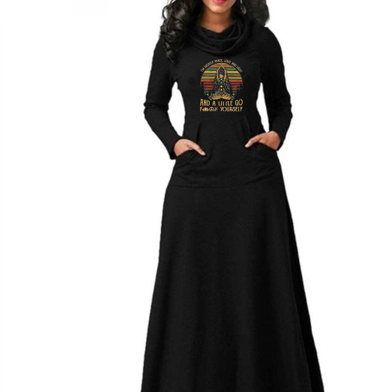 Chakra Girl Peace, Love & Light Long Sleeve Maxi Dress