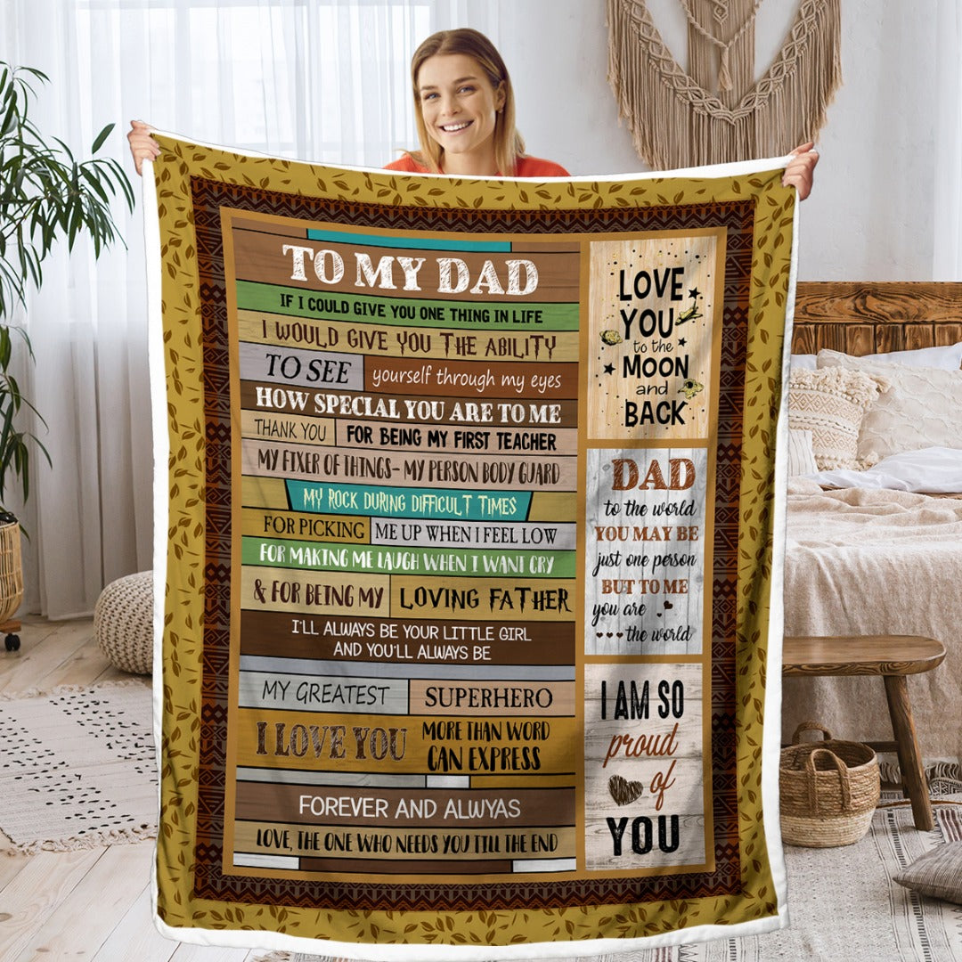 Dad love you to the moon & back Blanket