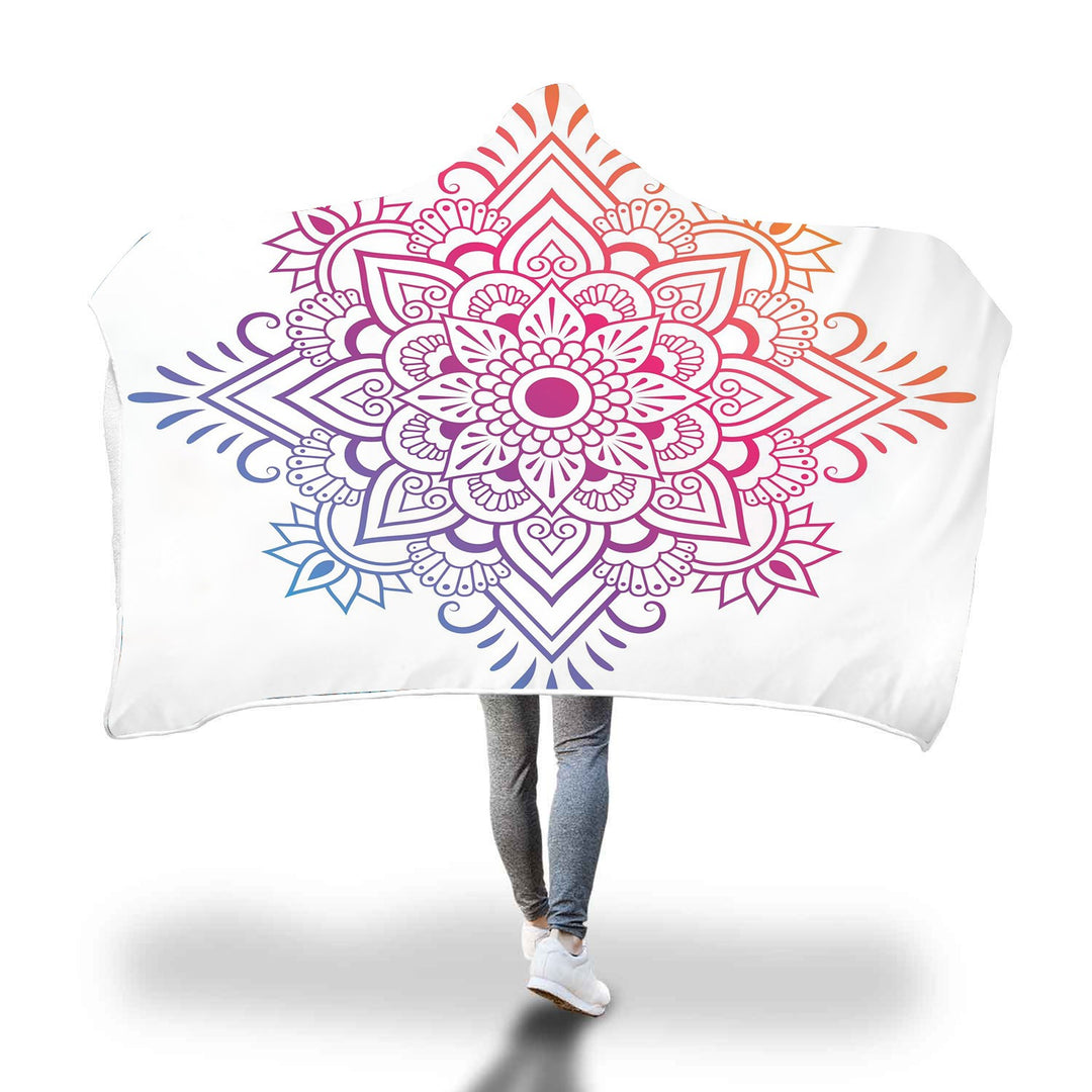 Mandala Lotus Hooded Blanket