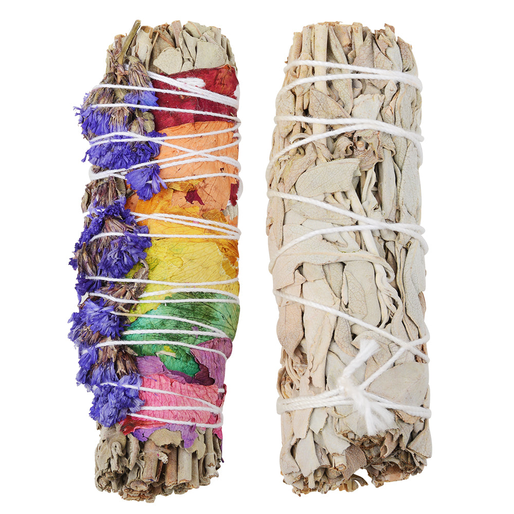 Flower White Smudge Stick Set