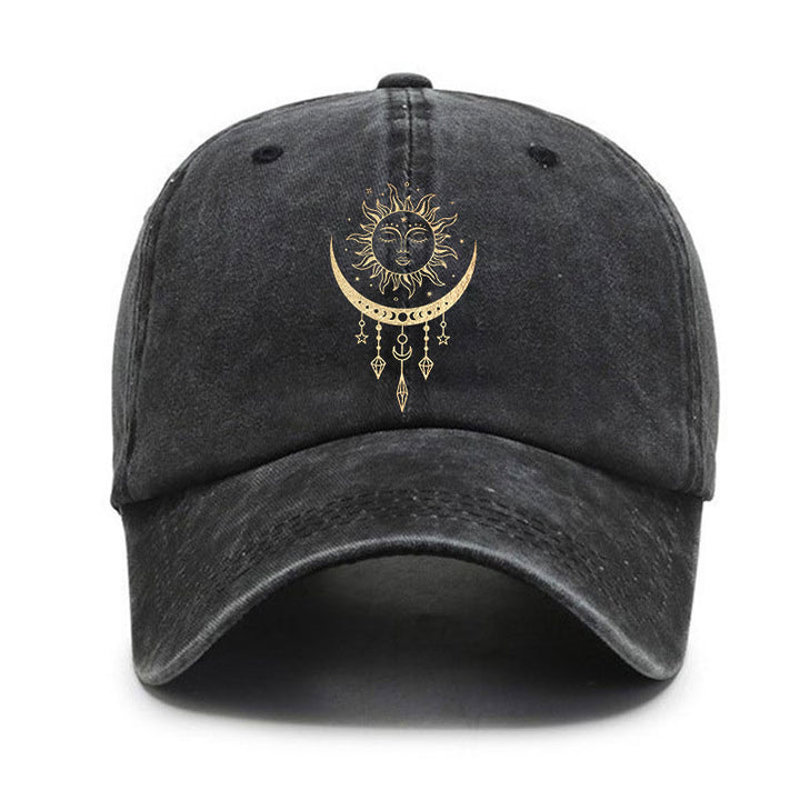 Washed Cotton Cap-Sun & Moon Eclipse