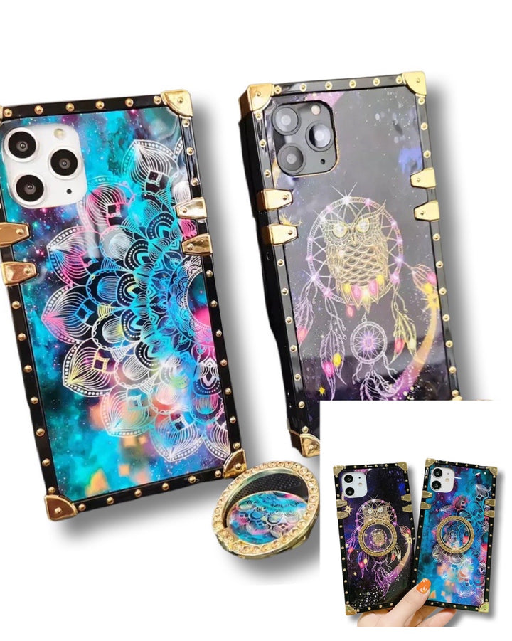 Boho Mandala / Owl Dreamcatcher Square Iphone Case