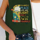 Peace, Love & Light Hippie Bus Tank- Army Green