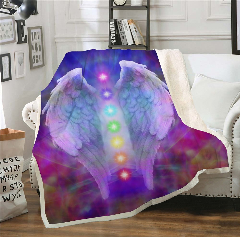 Chakra Angel Wings Cashmere Blanket