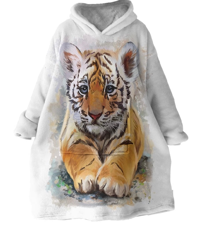 Baby Tiger oversized Plush Hoodies