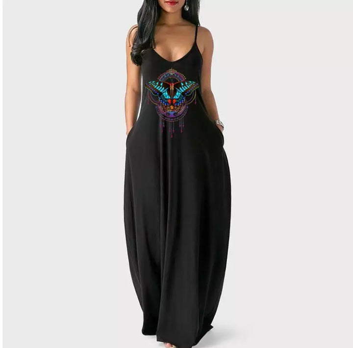 Enlightenment Butterfly Loose fit Maxi Dress