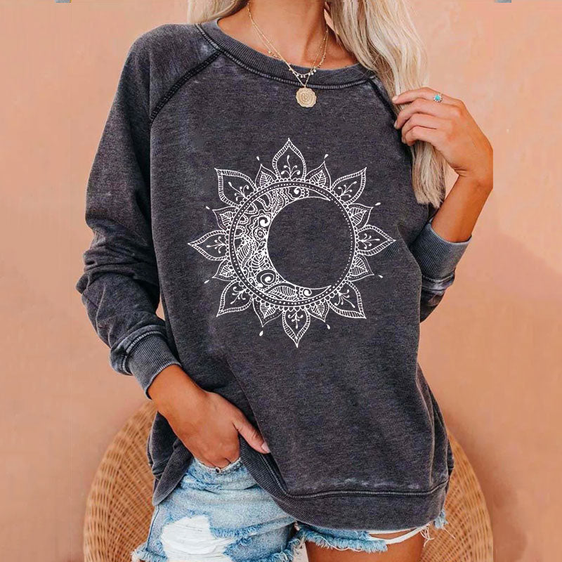 Sun & Moon Sweatshirt- Charcoal