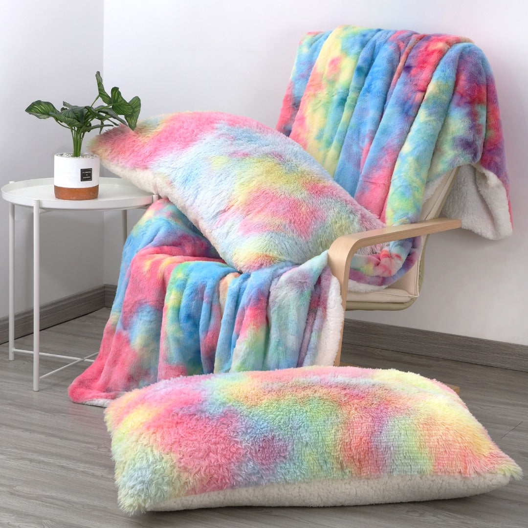 Super Soft Fluffy Rainbow Pillowcases