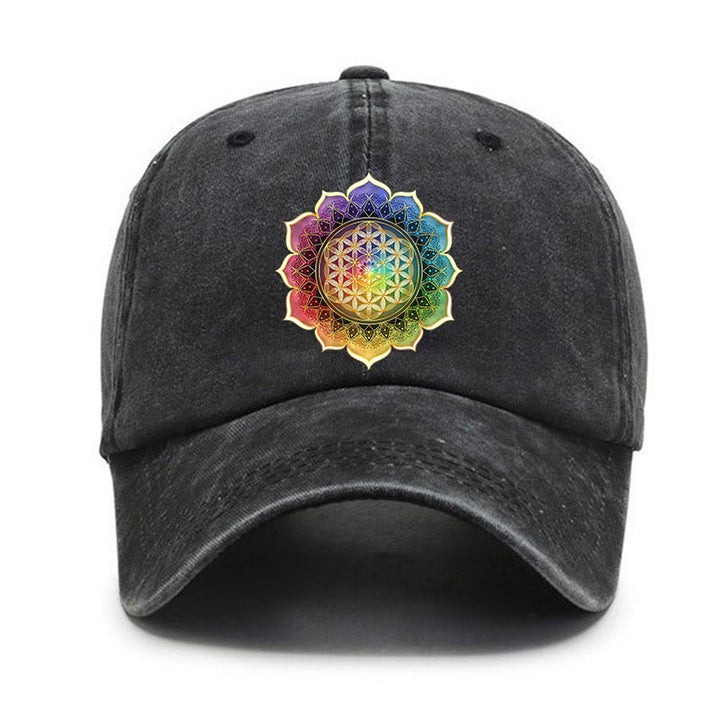 Washed Cotton Cap-Mandala Lotus