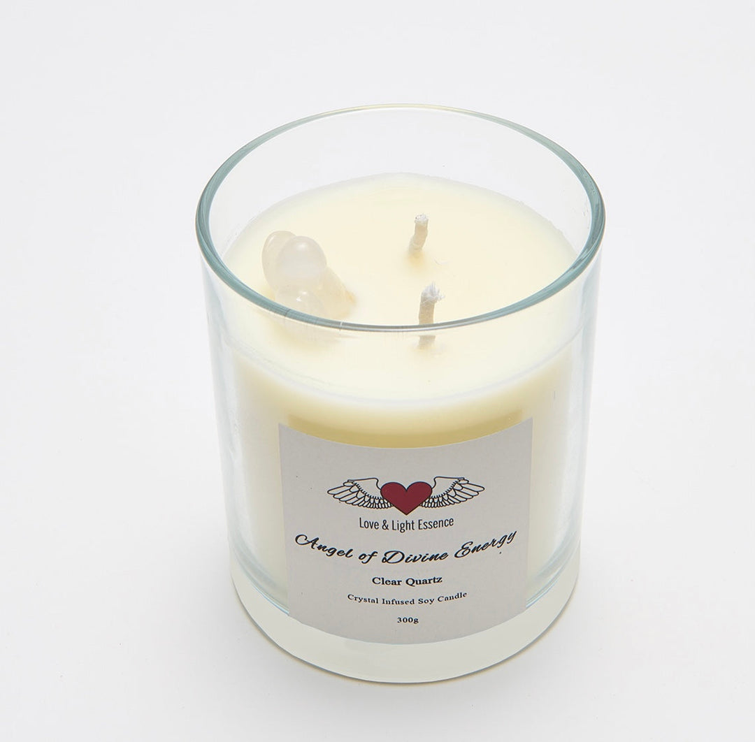 Angel of Divine Energy Crystal Candle