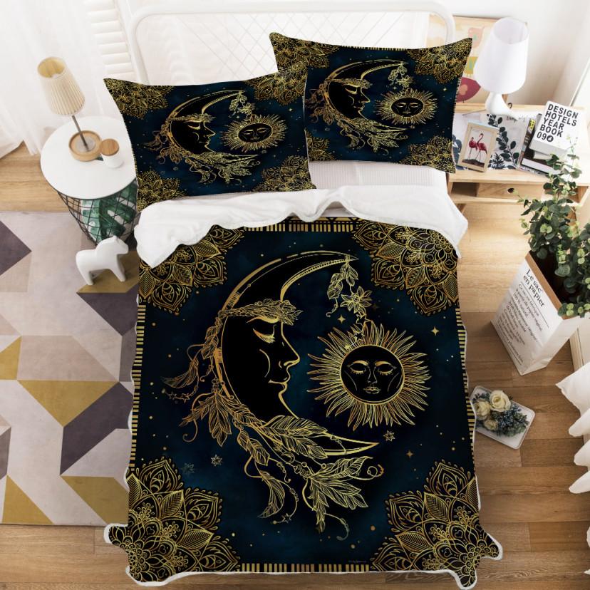 Celestial Sun & Moon Cashmere Blanket Set