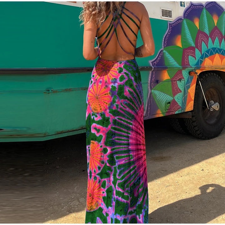 Mandala Tie Dye Strappy Back Dress