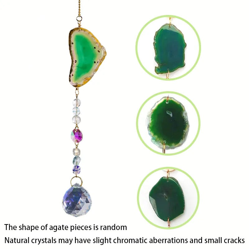 Natural Agate Crystal Suncatcher