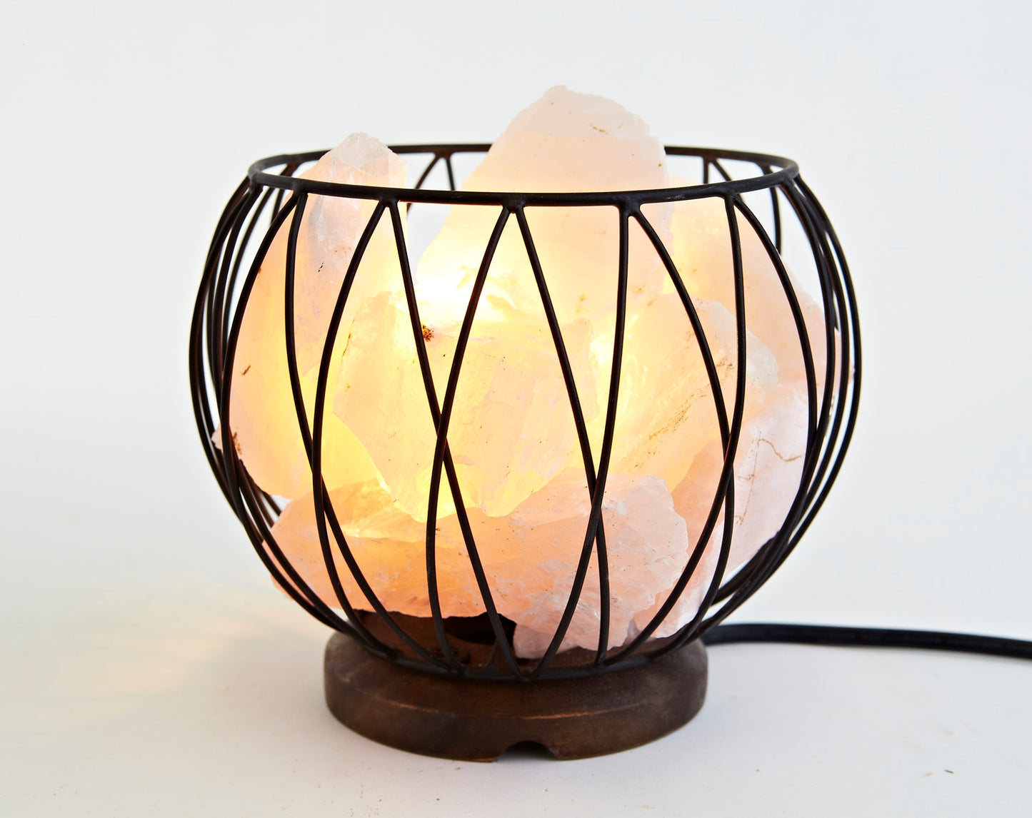 Clear Quartz Crystal Cage Lamp