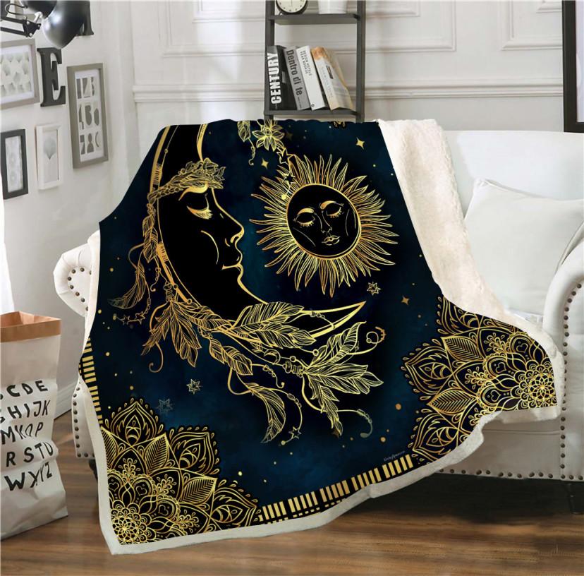 Celestial Sun & Moon Cashmere Blanket