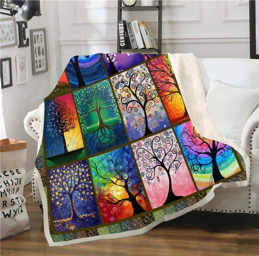 Chakra Tree of Life Cashmere Blanket