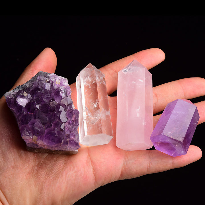 Amethyst Cluster Crystal Tower Healing Set