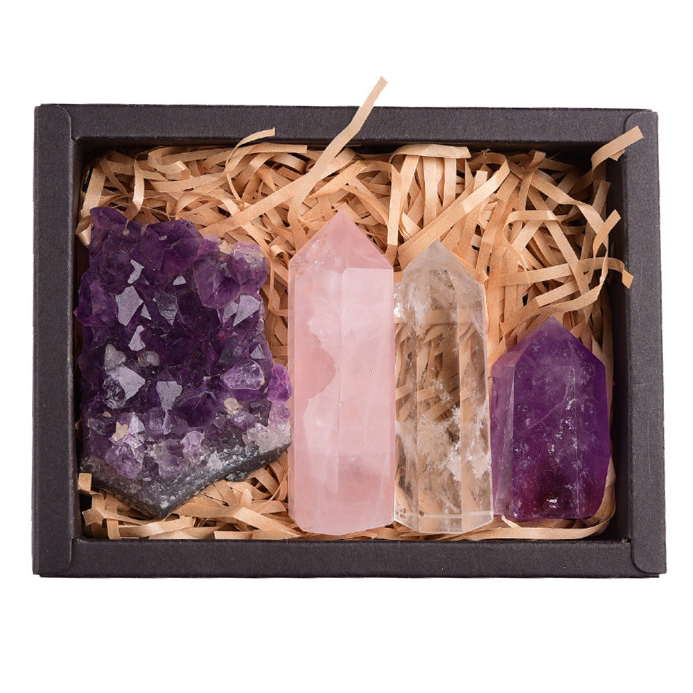 Amethyst Cluster Crystal Tower Healing Set