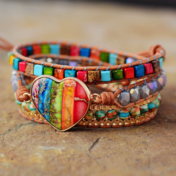 Chakra Heart Healing Wrap Bracelet
