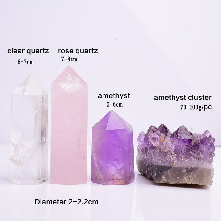 Amethyst Cluster Crystal Tower Healing Set