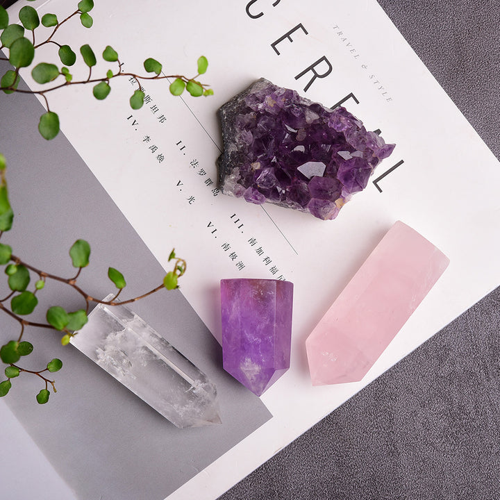 Amethyst Cluster Crystal Tower Healing Set