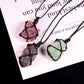 Natural Raw Crystal Weave Rope Necklace