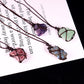 Natural Raw Crystal Weave Rope Necklace