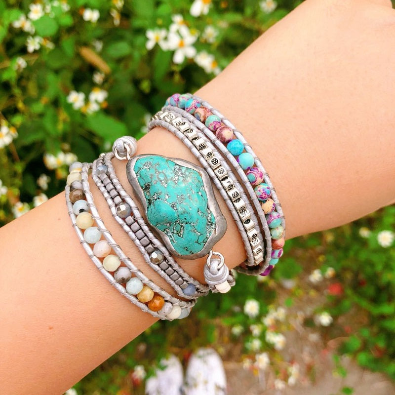 Boho Turquoise Wrap Bracelet