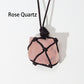 Natural Raw Crystal Weave Rope Necklace