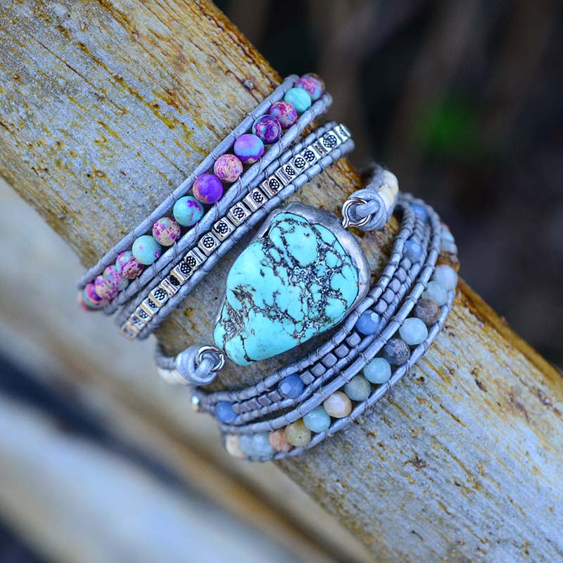 Boho Turquoise Wrap Bracelet