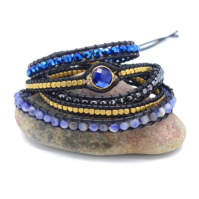 Midnight Blue Crystal Wrap Bracelet